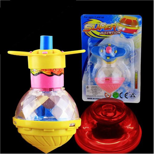 New Kids Flashing Rotating Spinning Top Light Up Dazzling Gyro Peg Top Toys