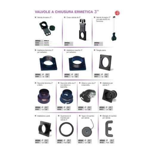 Ricambi Valvola di Scarico 3 Chiusura Ermetica Acque Grigie Camper FEU