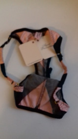 AGENT PROVOCATEUR SUPER RARE VINTAGE MELODY BLACK/PINK THONG 2 SMALL UK 8 BNWT