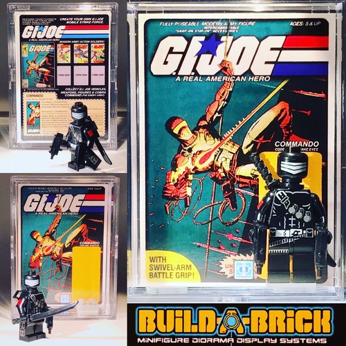 GI Joe Snake Eyes #21 custom MINI FIGURE w Card Display case /& stand Cobra Arah