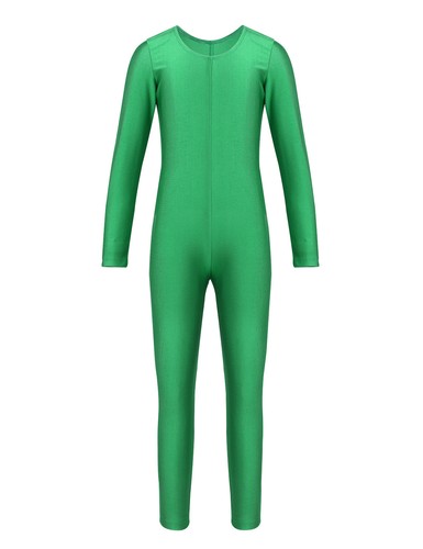 Girls Spandex Long Sleeve Full Body Unitard Leotard Jumpsuit Dance wear Costumes