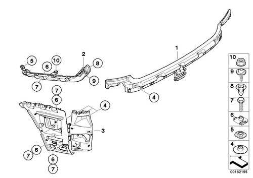 BMW 1 Series E82 COUPE E88 Guida Paraurti Posteriore Convertibile