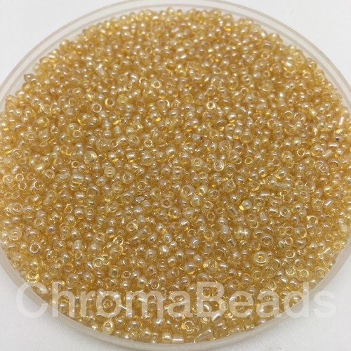 Taille 11//0 50g Verre Seed Perles-Gold transparent Lustered-env 2 mm Craft