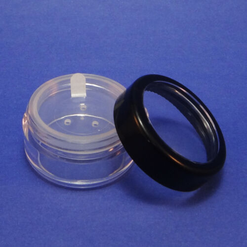 10g Pull Tab Seal Sticker Sifter Loose Powder Jars Black Rim Acrylic Lid