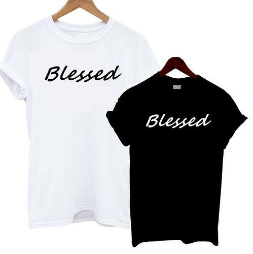 Blessed T Shirt Slouch Tee Slogan Statement Bloggers Celebrity Lucky Fashion