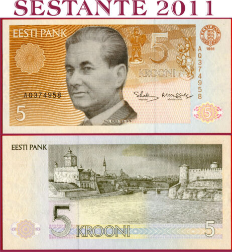 UNC 5 KROONI 1991 ESTONIA com P 71a