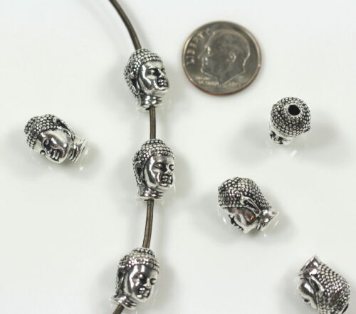 TierraCast Buddha Beads 1812 Antiqued Silver Plate 14mm 4 Pieces 