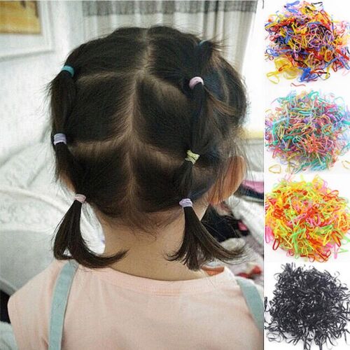 1000PCS Baby Kids Girl Hair Ropes Ring Hair Ties Ponytail Hair Holder Colorful 