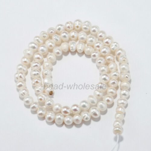 White Freshwater Natural Real Pearl Round Loose Beads 15''  4/5/6/7/8/9/10mm 