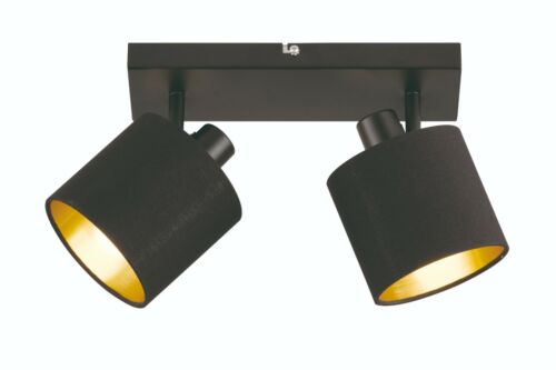 Reality Deckenlampe Tommy schwarz gold 28cm 2x40W E14 LED Stoffschirm R80332079