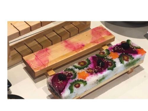 YAMAKO Sushi PRESS Wood Box SUSHI MAKER Oshizushi VEGESUSHI 6 pic from JAPAN F//C