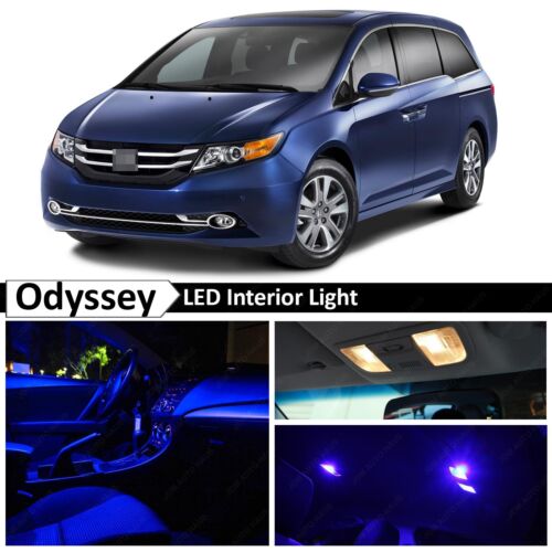 Blue Interior License Plate LED Lights Package Kit Fits Honda Odyssey 2011-2017