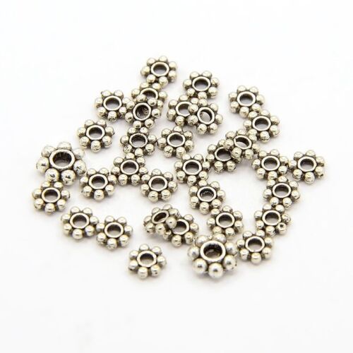 1000X Tibetan Silver Daisy Flower Shaped Spacer Beads Jewelry Making DIY 4/6mm 