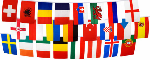 24 Country Euro 6m 8m 9m Triangle Eurovision Details about  / World Cup /& European Flag Bunting