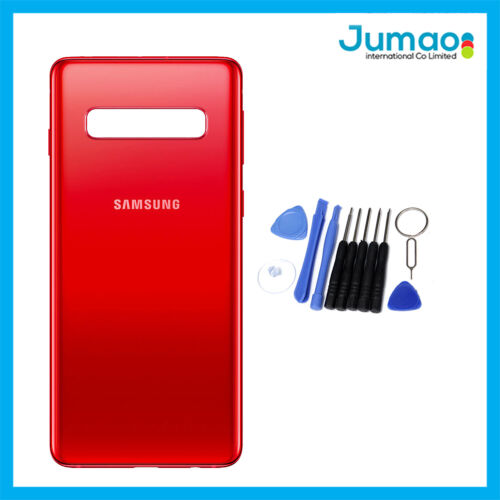 Vitre arrière capot cache batterie Rouge avec adhésif pour Samsung Galaxy S10 