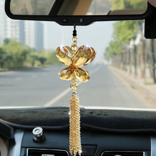 Brilliant Car Pendant Crystal Butterfly Hanging Ornament Car Interior Decoration