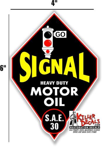 6/" SIGNAL DIAMOND MOTOR OIL GASOLINE GAS PUMP TANK  DECAL SIG-2