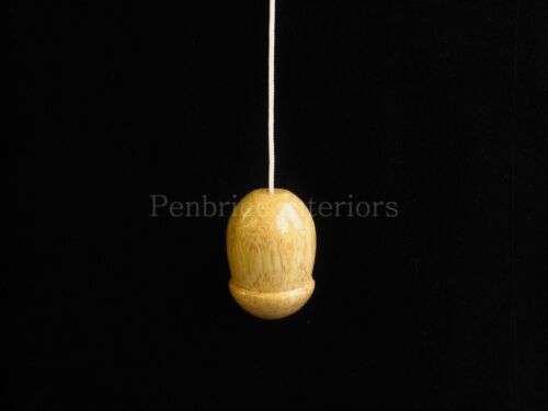 Solid wood Large chunky wooden cord pull Bathroom light or blind cord weight