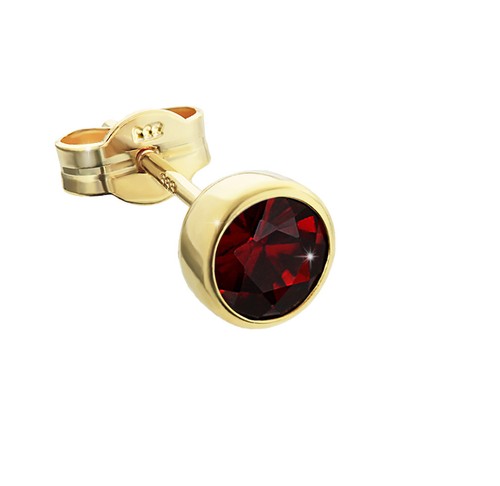 Single Ohrstecker Gold 333er 5,50mm echt Granat Damen Herren Kinder 6719