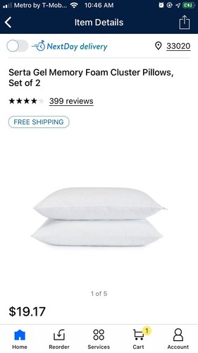 Serta Pillows Gel Foam Cluster Set Of 2 BRAND NEW✔️
