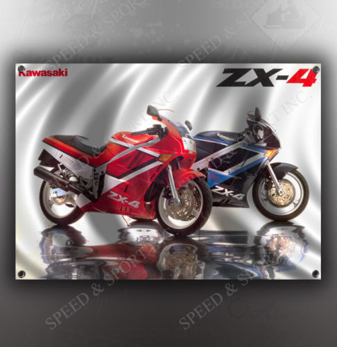 VINTAGE KAWASAKI ZX-4 MOTORCYCLE BANNER