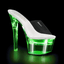 PLEASER FLASHDANCE-701 MULTI COLOUR CHANGING PLATFORM POLE DANCING SANDALS MULES