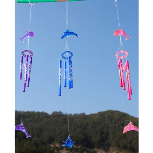 Dolphin Creative Crystal 4 Metal Tubes Windchime Wind Chime Home Decor A 