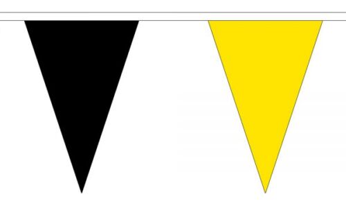 Black and Yellow Triangle Flag Bunting 54 flags on this 20 metre Long Bunting