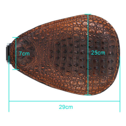 Motorcycle Brown Alligator Leather Solo Seat for Harley Chopper Bobber Custom AS 