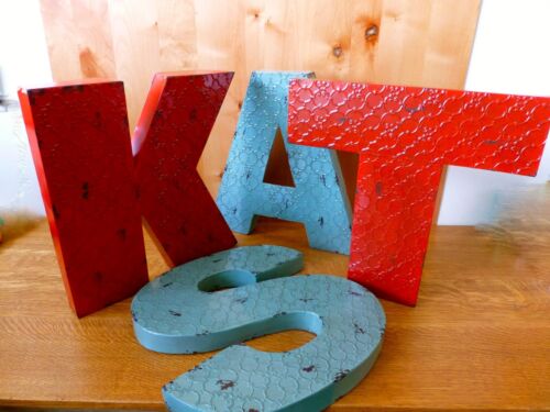 INDUSTRIAL RED METAL WALL LETTER /"H/" 20/" TALL rustic vintage decor novelty sign