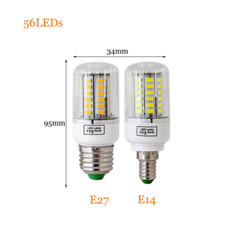 E27 E14 Corn Led  Light Lamp 5736 SMD Bulb Candle 110V 220V 30-165Leds Cool Warm 