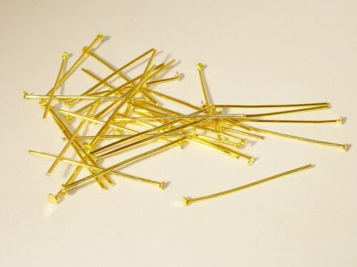 Gold Prismenstifte 30mm 40 Stück #Z213 Kopfstifte Nietstifte
