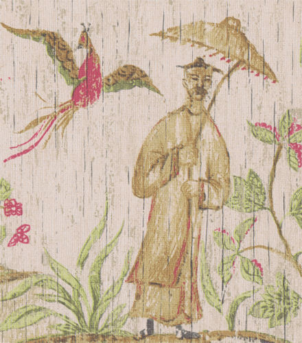 Oriental Asian Scene Wallpaper Border in Browns Greens /& Red  31132620
