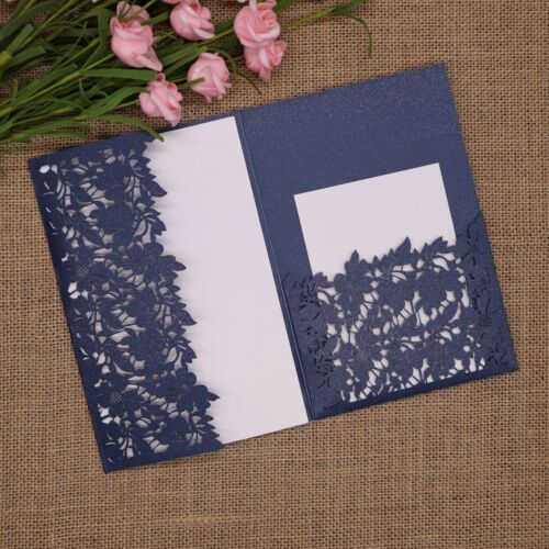 Details about  / 25//50//100pcs Personalized Laser Cut Printing Wedding Invitation Cards Cover Sets