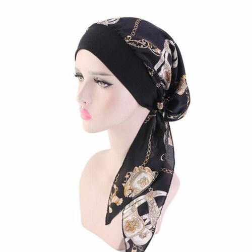 Femme Imprimé Fleuri Chapeau Turban Cap couverture perte de cheveux tête écharpe envelopper pré-attaché