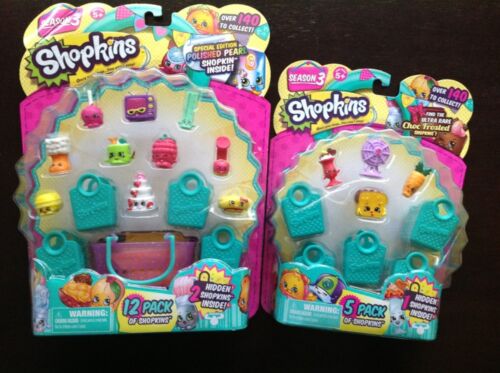 SHOPKINS SEASON 3 12PACK /& 5PACK /"AUTHENTIC/" LOT OF 2