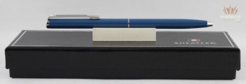 SHEAFFER AGIO 9086 BASIC BLUE LACQUER WITH CHROME TRIM BALL POINT PEN BEAUTIFUL! 
