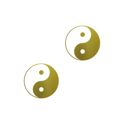 2 Aufkleber 10cm Yin /& Yang gold Tattoo Taiji Symbol Deko Auto Fenster Folie