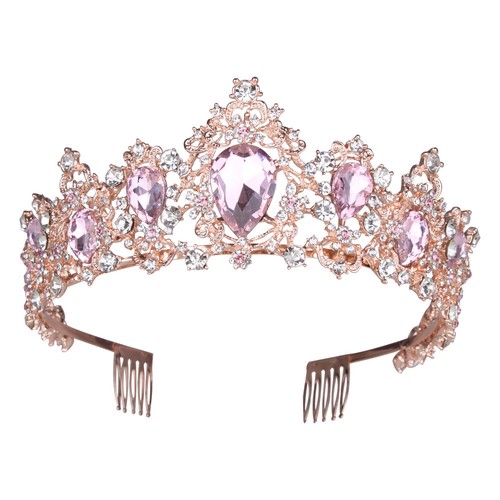 Baroque Queen Crown for Women Rhinestone Wedding Crown Tiara Costume Party Prom