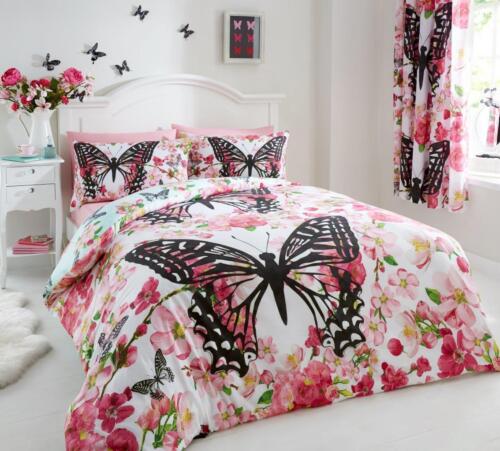 Floral Butterfly Luxury Duvet Cover Quilt Cover Reversible Bedding Set All Sizes 