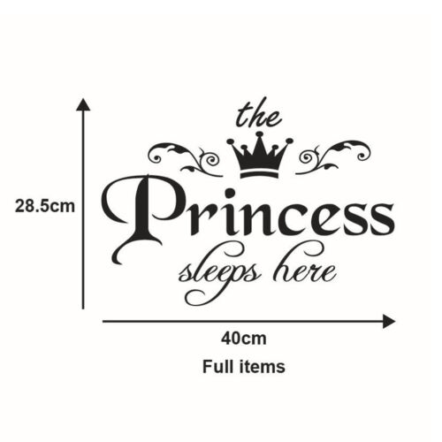 princess sleeps baby kids girl quote wall stickers art room removable decals I