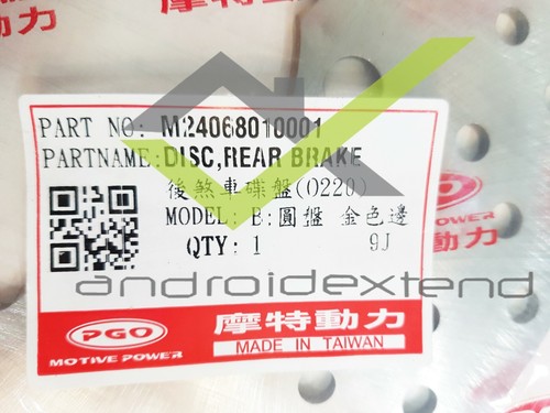 BLUR200//220 ORIGINAL PGO REAR DISC 1PC PGO G-MAX200//220