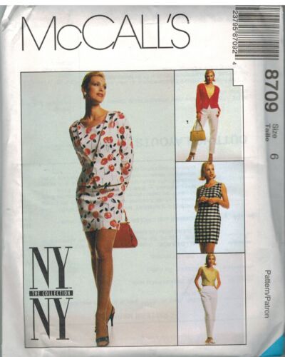 8709 UNCUT McCalls SEWING Pattern Misses Jacket Dress Top Pants Vintage NY NY FF 