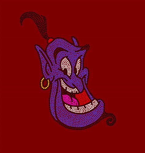 Disney Aladdin's Genie Inspired Fan Art Rhinestone Iron On Transfer Bling 