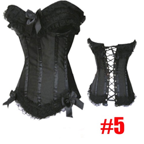 Cheap Price Black+Red Lace up Corset Bustier Top Waist Cincher Shaper Size S-6XL