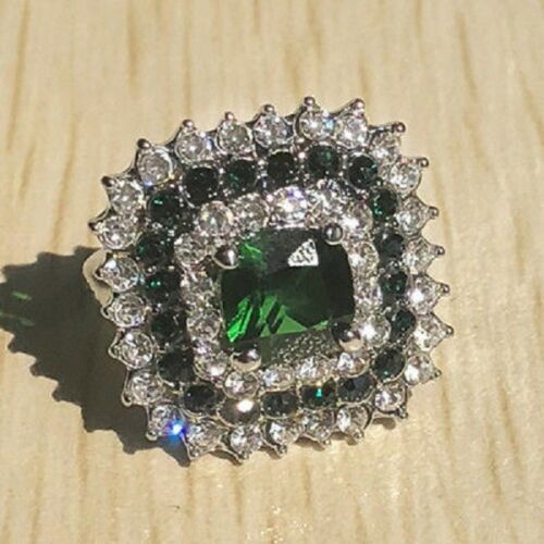 Details about   2.10 Ct Cushion Cut Green Diamond 925 Silver Vintage Engagement Wedding Ring 