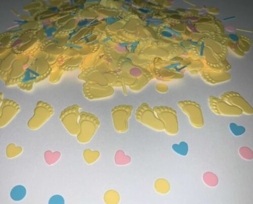 Details about   UNISEX FEET BABY SHOWER Boy or Girl CONFETTI TABLE SPRINKLES TABLE DECORATIONS 