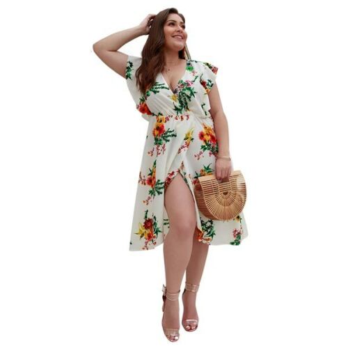 Summer sundress maxi long plus size midi dress Women floral cocktail party beach 