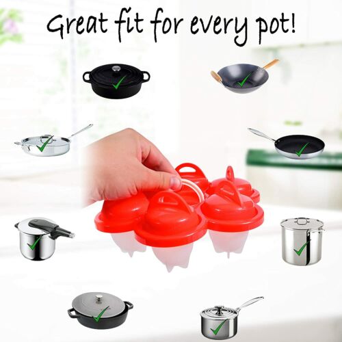 6Pcs Hard Boiled Silicone Egg Cooker Non Stick Without the Shell as seen on TV 