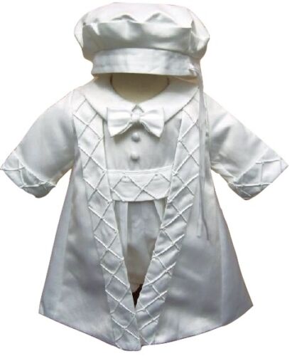 Christening Gown baby boys Christening Suit Romper Jacket And Hat 